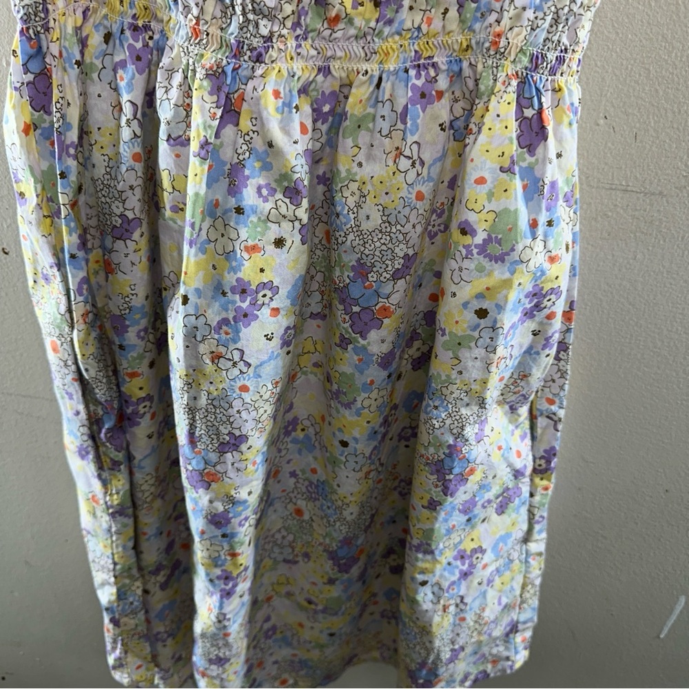 Levi - Floral Off Shoulder Smocked Mini Dress Puff Sleeve Boho Summer Women L - Picture 8 of 11